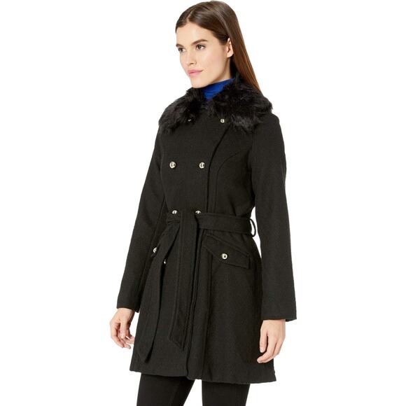 Jessica Simpson Women Double Breasted Fashion Coat Wool Black Size XL - Picture 9 of 9